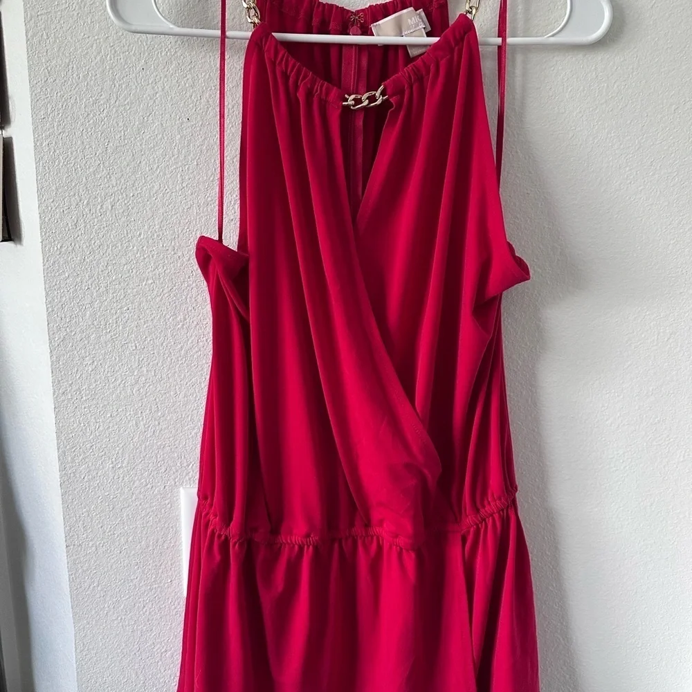 Michael Kors Vibrant Red Sleeveless Shirt Size L